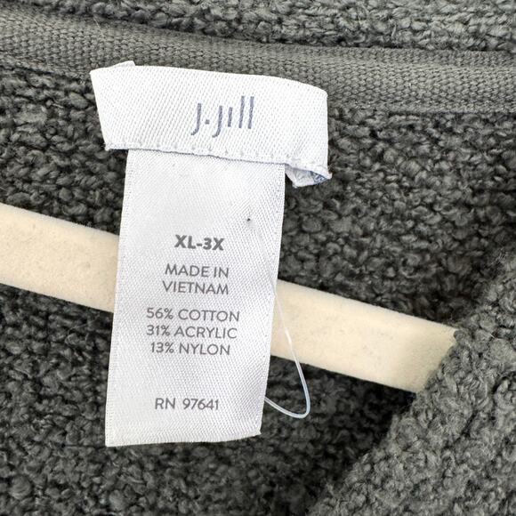 J. Jill Womens Chenille Poncho Sweater Size XL-3X Knit Classic Boho Green - Picture 2 of 7